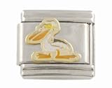 SilverBin Enamel Paint Funny Seagull Bird Stainless Steel Italian Charm Link