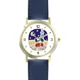 Mecca or Makkah al-Mukarramah - The Kaaba - during the Hajj Moslem or Muslim Theme - WATCHBUDDY� DELUXE TWO-TONE THEME WATCH - Arabic Numbers - Blue Leather Strap-Children's Size-Small ( Boy's Size & Girl's Size )