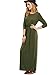 ROMWE Women's Solid Long Sleeve Casual Maxi Pocket Dress