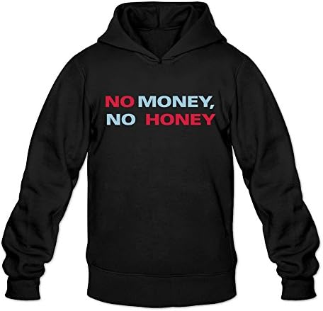 New No Money No Honey Pullover Hooded Sweatshirt For Boy's Black