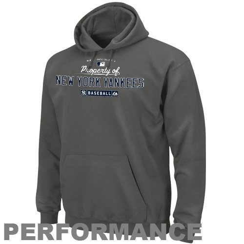 MLB Men's New York Yankees Property Of Long Sleeve Hooded Fleece Pullover (Pro Granite, XX-Large)