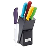 Cuisinart 6-Piece Ceramic Cutlery Knife Block Set, Multicolored