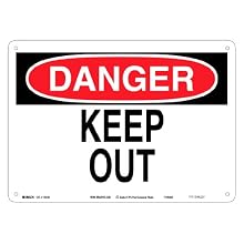Brady Red And Black On White Color Sustainable Safety Sign, Legend "Danger Keep Out"