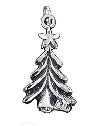 Sterling Silver Christmas Tree Star Charm