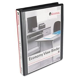 Round Ring Economy Vinyl View Binder, 1 Capacity, Black