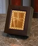 Dragonfly Lithophane Shadow Box Cherry Finish Wood
