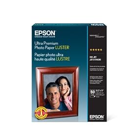 Epson Ultra Premium Photo Paper Luster, 8.5 x 11 Inches, 50 Sheets by