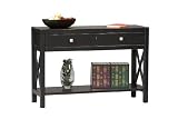 Linon Anna Antique Black Console Table
