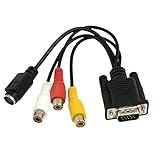 Caxico Pc テレビ S ビデオ 3 RCA AV アダプター ケーブルへの VGA