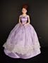 Lavender Ball Gown with White Lace on the Front Made to Fit the Barbie Doll