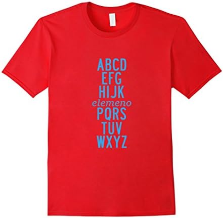 Men's ABC Elemeno P Alphabet Quirky Weird Funny Letters Song Tee Medium Red