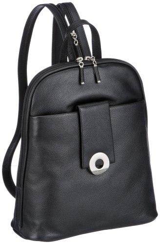 Bodenschatz Backpack 4-555 RN 01, Damen Umh&auml;ngetasche, schwarz, (black 01), 24x10x30