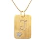 10K Gold Plated Sterling Silver with Diamond-Accent "J" Initial Pendant