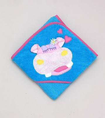 Mullins Square Hooded Baby - Hippo