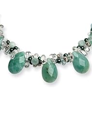 SS 17in Amazonite/Clear Quartz/Freshwater Cult. Green Pearl Necklace