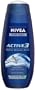 Nivea For Men Active3 Body Wash for Body, Hair & Shave, 16.9-Ounce Bottles (Pack of 3)