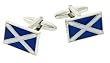 Rhodium plated and enamel Scottish flag cufflinks with presentation box
