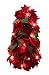 GKI Bethlehem Lighting Red Velvet Poinsettia 24 Inch Table Top Christmas Tree with 35 Clear Mini