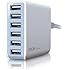 Photive 60 Watt 6 Port USB Desktop Rapid Charger. Intelligent USB Charger with Auto Detect Technology (White) Updated Version of Photive 50 Watt 6 Port USB Charger