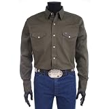 Mens Tall Wrangler® Cowboy Cut® Long Sleeve Solid Twill Shirt Pine Green by Wrangler