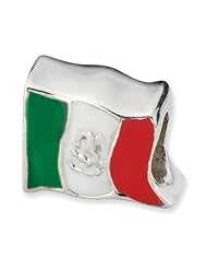 Sterling Silver Reflections Mexico Flag Bead