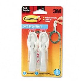 3M Decorative Cable Bundlers with Command Adhesive, 2 bundlers, 3 strips by Command