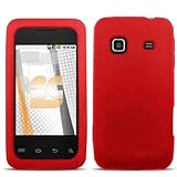 Solid Red Silicone Skin Gel Cover Case For Samsung Galaxy Prevail M820