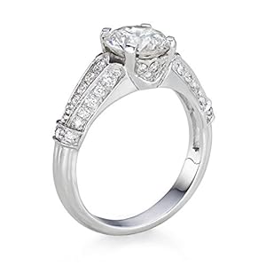 Diamond Engagement Ring in 14K Gold / White GIA Certified, Round, 2.01 Carat, K Color, VS2 Clarity