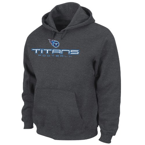 NFL Men's Tennessee Titans 1st and Goal IV Long Sleeve Hooded Fleece Pullover (Charcoal Heather, X-Large)