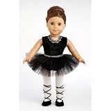 Black Swan - Black Ballerina Outfit Includes Leotard, Tutu, Tights and Ballet Shoes; fits 18 inch American Girl dolls.