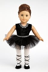 Black Swan - Black Ballerina Outfit Includes Leotard, Tutu, Tights and Ballet Shoes - American Girl Doll Clothes