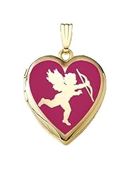 14K Gold Filled "Cupids Heart" Sweetheart Locket 3/4 inch x 3/4 inch in Solid 14K Gold Filled
