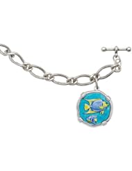 Guy Harvey 25mm Full Color Enamel Angelfish Bracelet