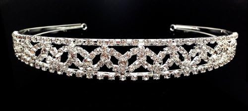 iPhashon Silver Wedding Pageant Crystal Tiara Headband Headpiece H807