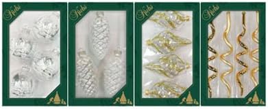 GLD/SLV Deco Ornament, Pack of 12
