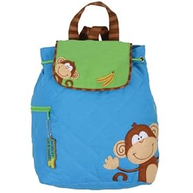 Stephen Joseph Childrens Cotton Quilted Backpack Monkey Boy