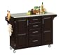 Home Styles Large Kitchen Cart With Stainless Steel Top - Black - 9100-1042