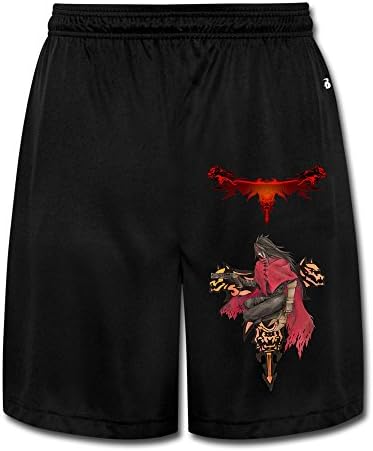 YOUARN Men's Final Fantasy VII Logo Short Sweatpants Black M