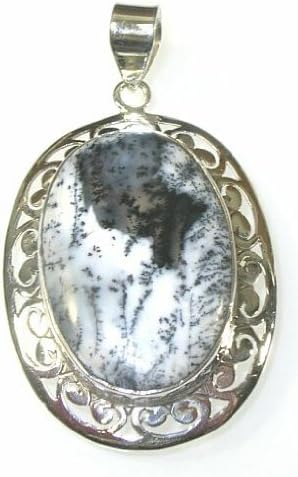 Dendrite Opal &amp; Sterling Silver Oval Pendant