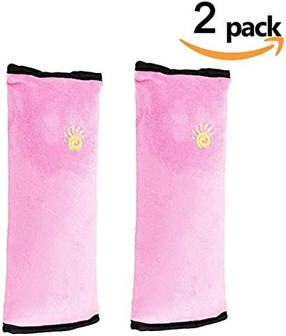 Kids Travel Pillow, Leeberry Travel Neck Pillow Cushion for Children, Car Seat Belt Pillow (Pink, Pack of 2)