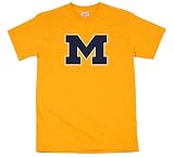 Michigan Wolverines 100-Percent Cotton Puff Logo Short Sleeve T-Shirt