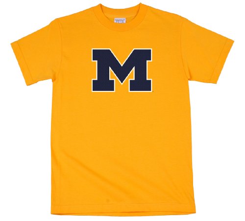 Michigan Wolverines 100-Percent Cotton Puff Logo Short Sleeve T-Shirt
