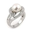 Freshwater Pearl And CZ Ring