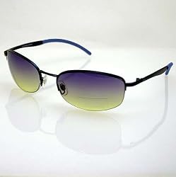 GEOFFREY BEENE Sunglasses with Blue Metal Frames & Gradient Purple/Yellow Lenses. Model: 2171