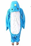 Animal Cosplay Costume Narwhal Onesies Unisex-adult Pajamas Cartoon Sleepwear Size S Sky Blue