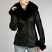 BGSD Women's Button Front Shearling Coat with Fox Fur Trim image 4