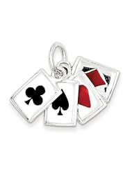 Sterling Silver Enameled Playing Cards Charm