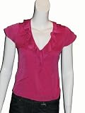 LIQUID Fuchsia Pink Silk Ruffle Top