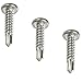 Fastenere Pan Head Self Drilling Tek Screws - #12 x 2 (25 Pack) Stainless Steel 410, Full Thread, Bright Plain Finish, Corrosion-Resistant, Self-Drilling, Easy to Install w/Phillips Drive Size #3