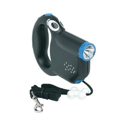 Retractable Dog Leash with Flashlight - Black